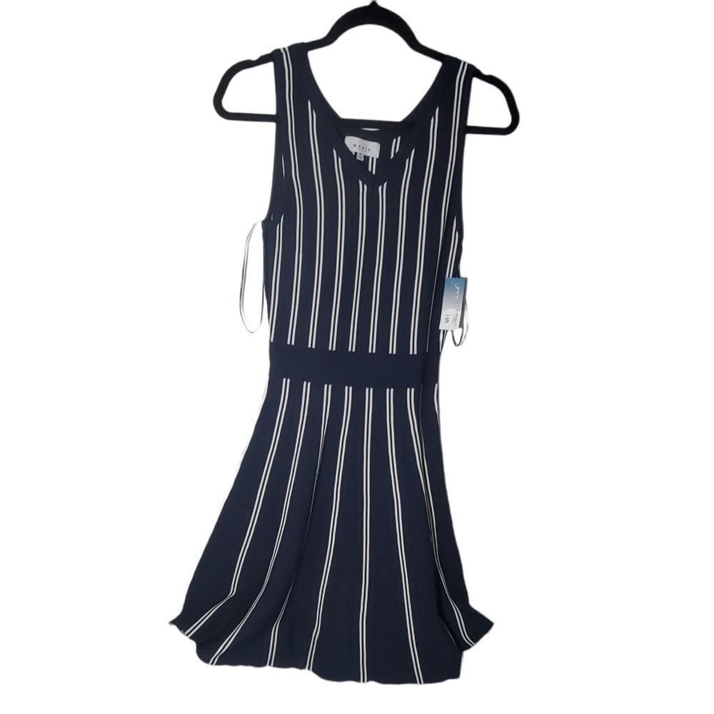 NWT Magia Blue/white Stripe Dress Size S